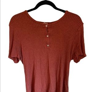 “A New Day” Burnt Orange Button-Up Top; Size L